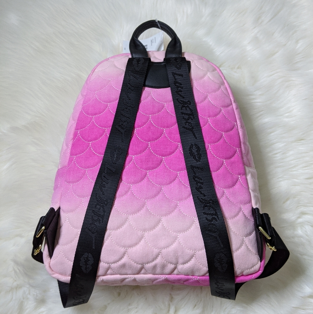 Betsey Johnson Pink Mermaid Scales Backpack Ombre - Picture 7 of 10